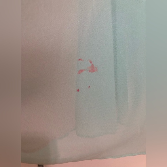 Mori Lee Madeline Gardner bridesmaid dress mint / nude lace and chiffon - Picture 8 of 12